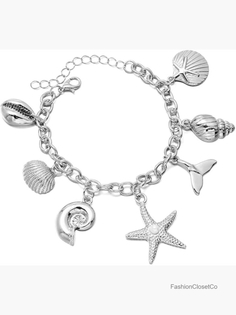 Bohemian Shell Charm Bracelet Handmade Adjustable Starfish Pearl Conch Pendant